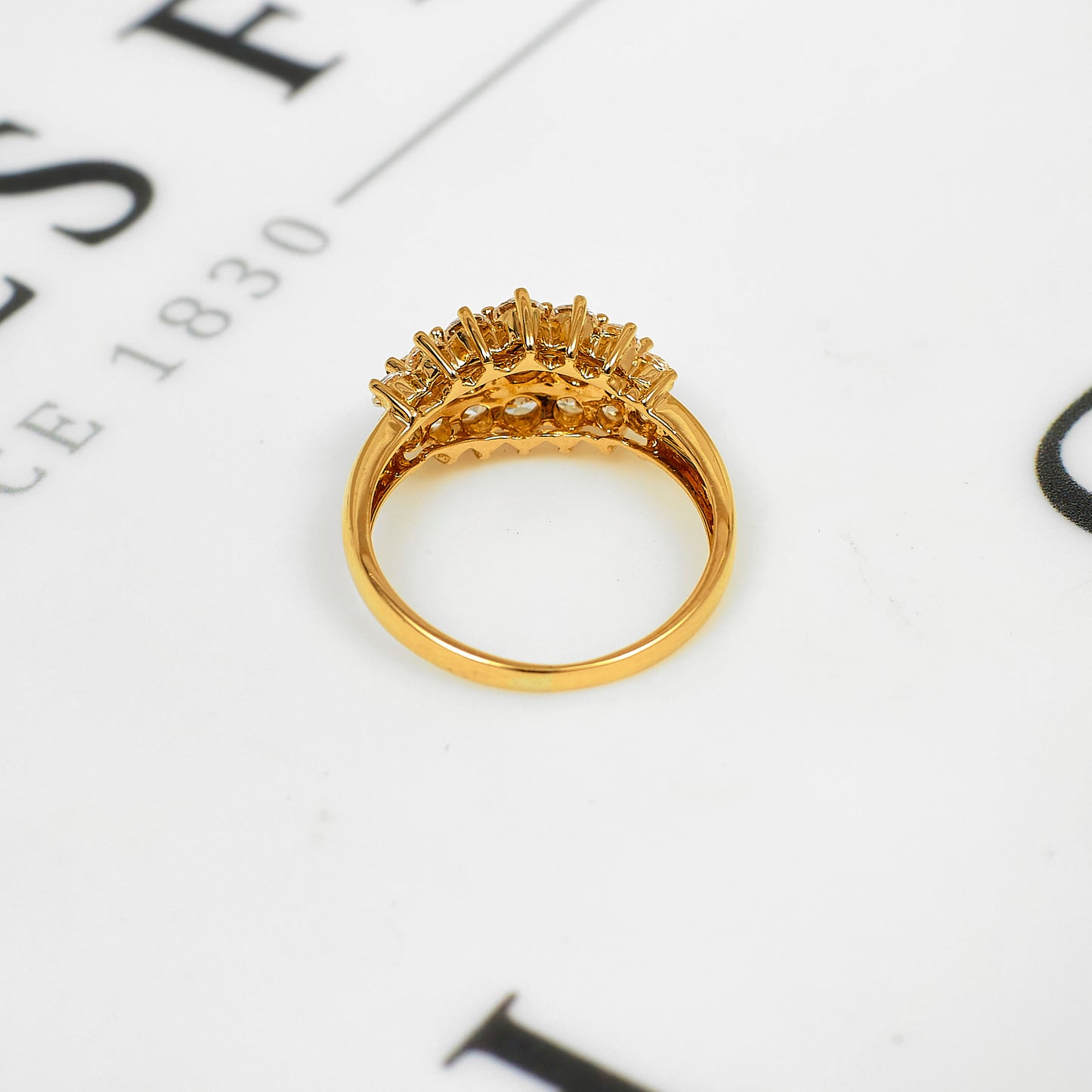 Pre-Owned 14ct Gold CZ Dress Ring Size N