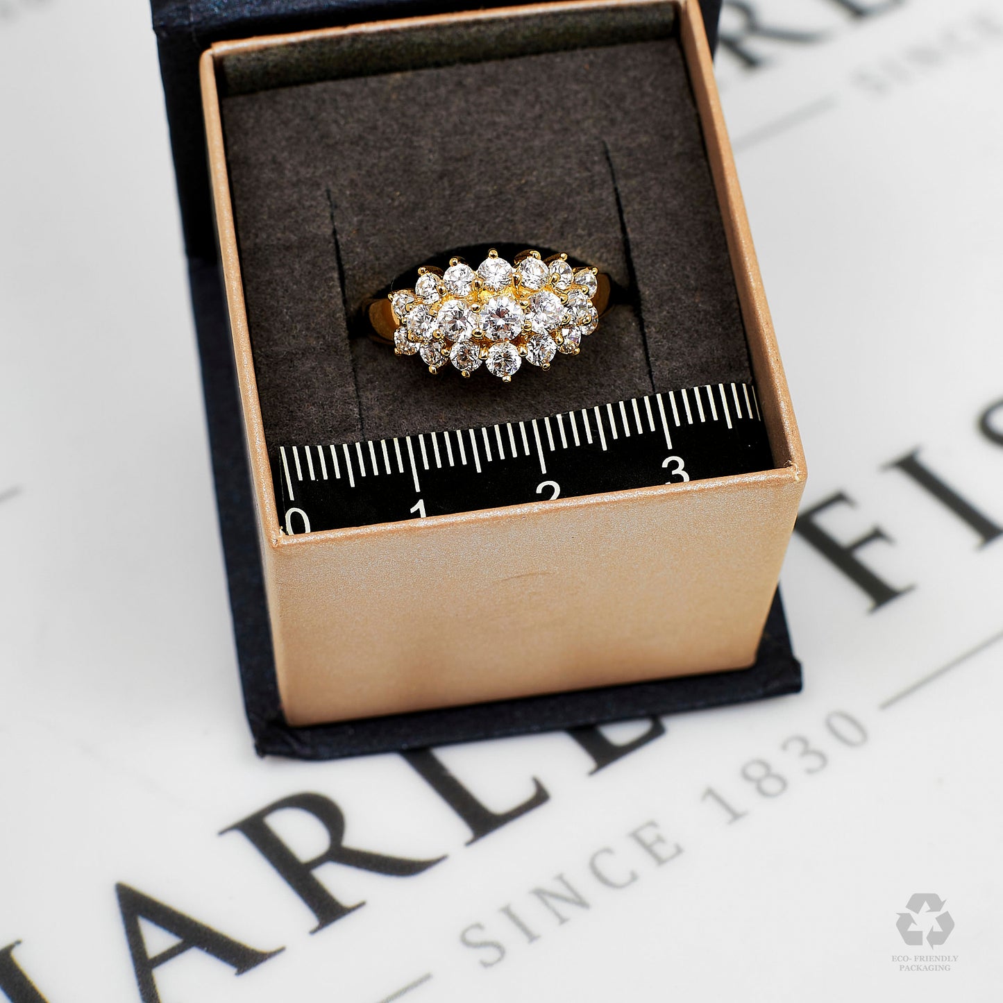 Pre-Owned 14ct Gold CZ Dress Ring Size N
