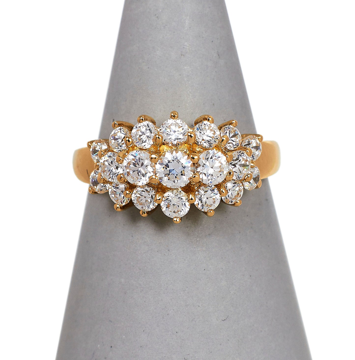 Pre-Owned 14ct Gold CZ Dress Ring Size N