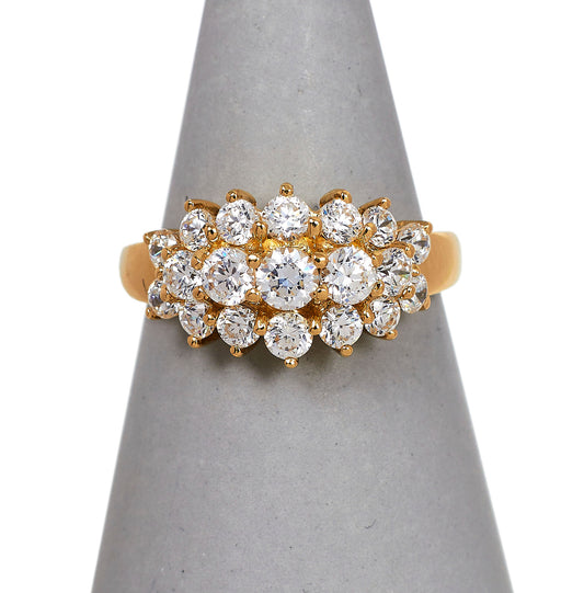 Pre-Owned 14ct Gold CZ Dress Ring Size N