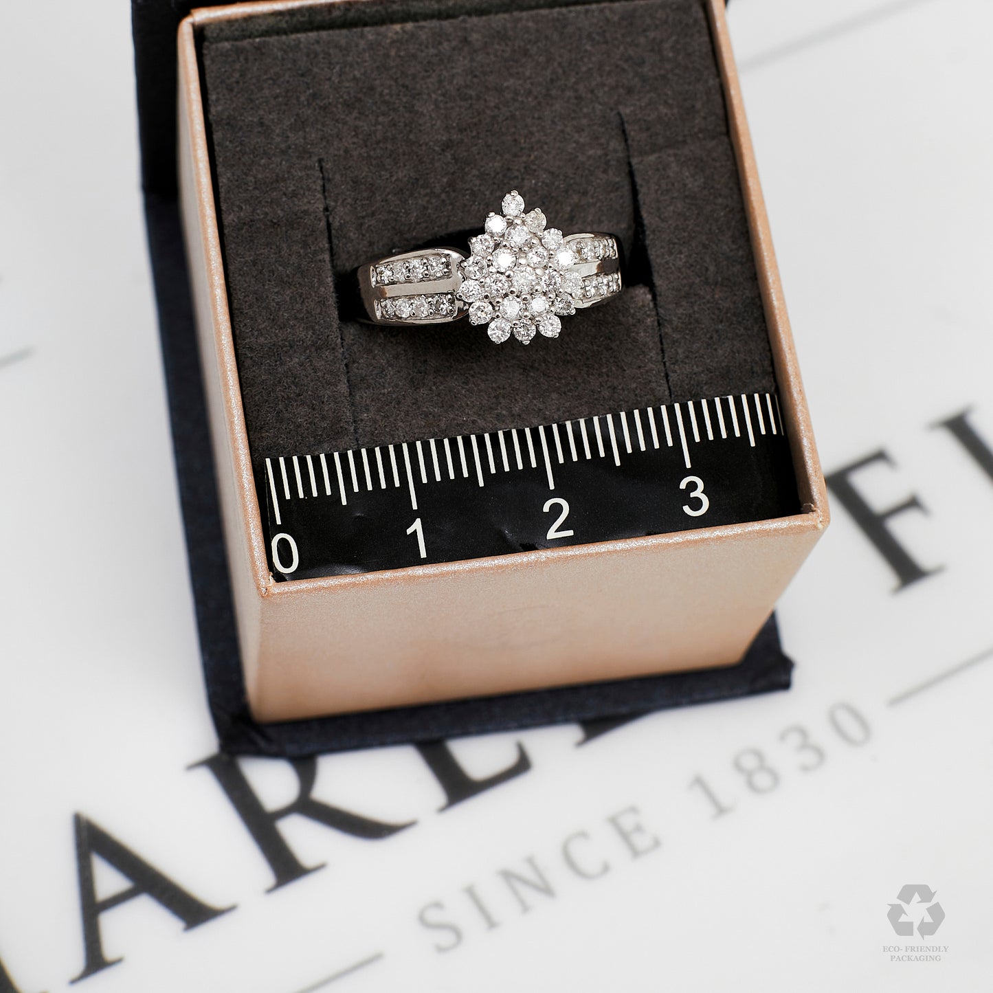 Pre-Owned 14ct White Gold Diamond Pear Shape Cluster Ring