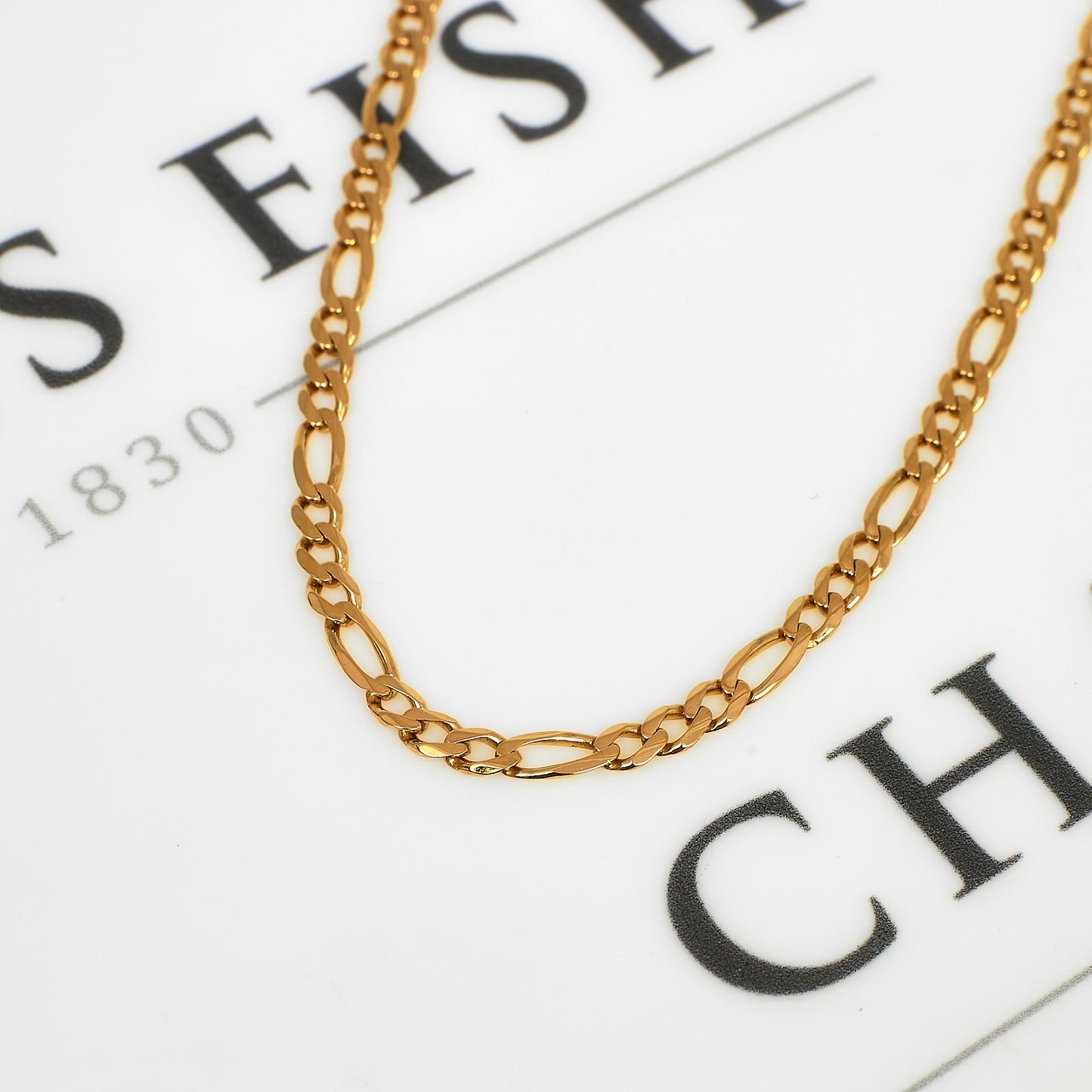 Pre-Owned 9ct Gold Figaro Necklace 21 Inch