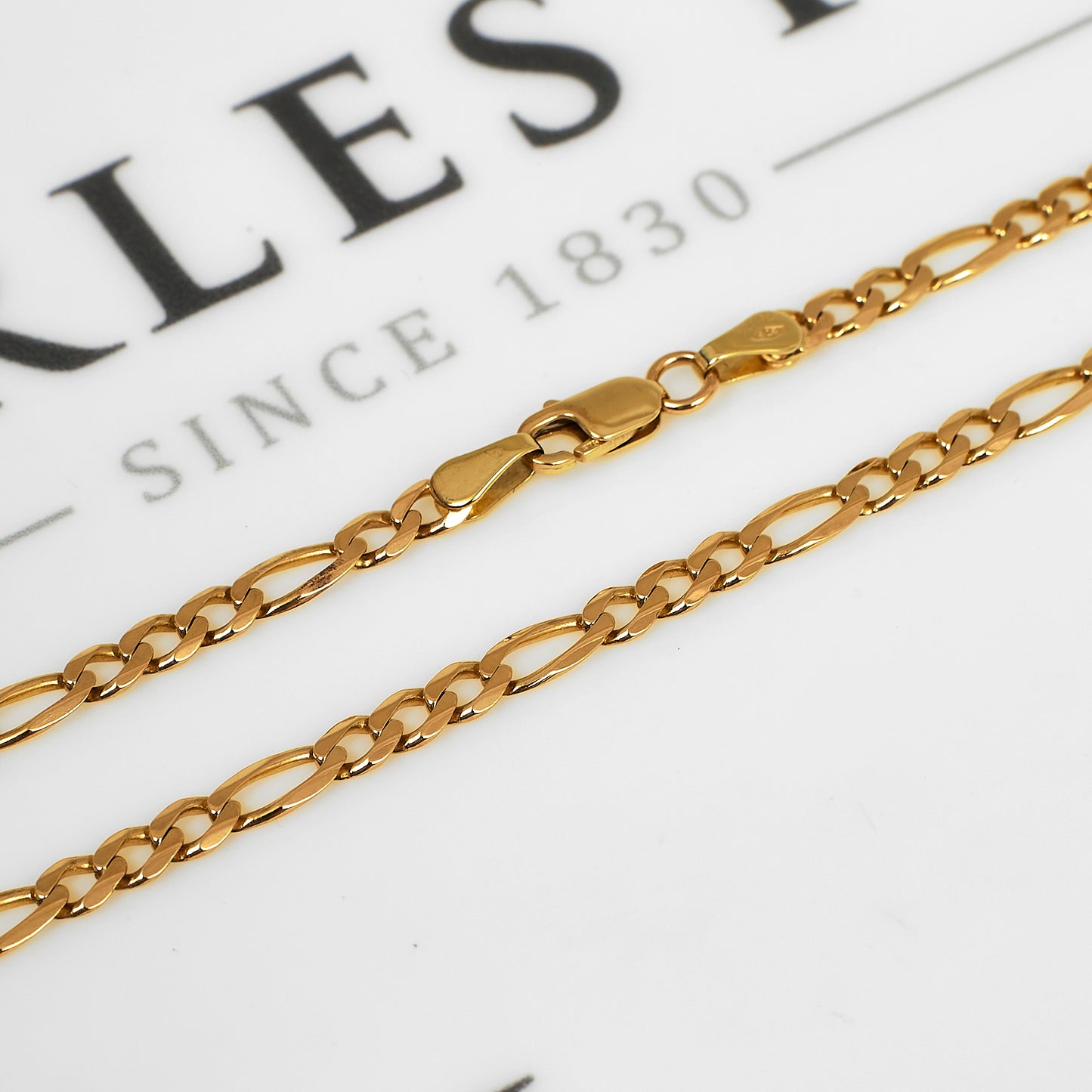 Pre-Owned 9ct Gold Figaro Necklace 21 Inch