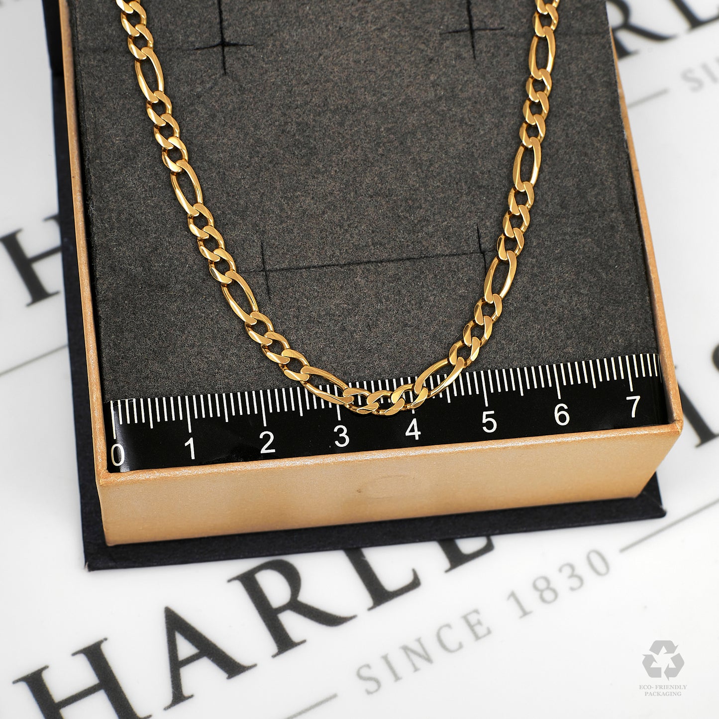 Pre-Owned 9ct Gold Figaro Necklace 21 Inch
