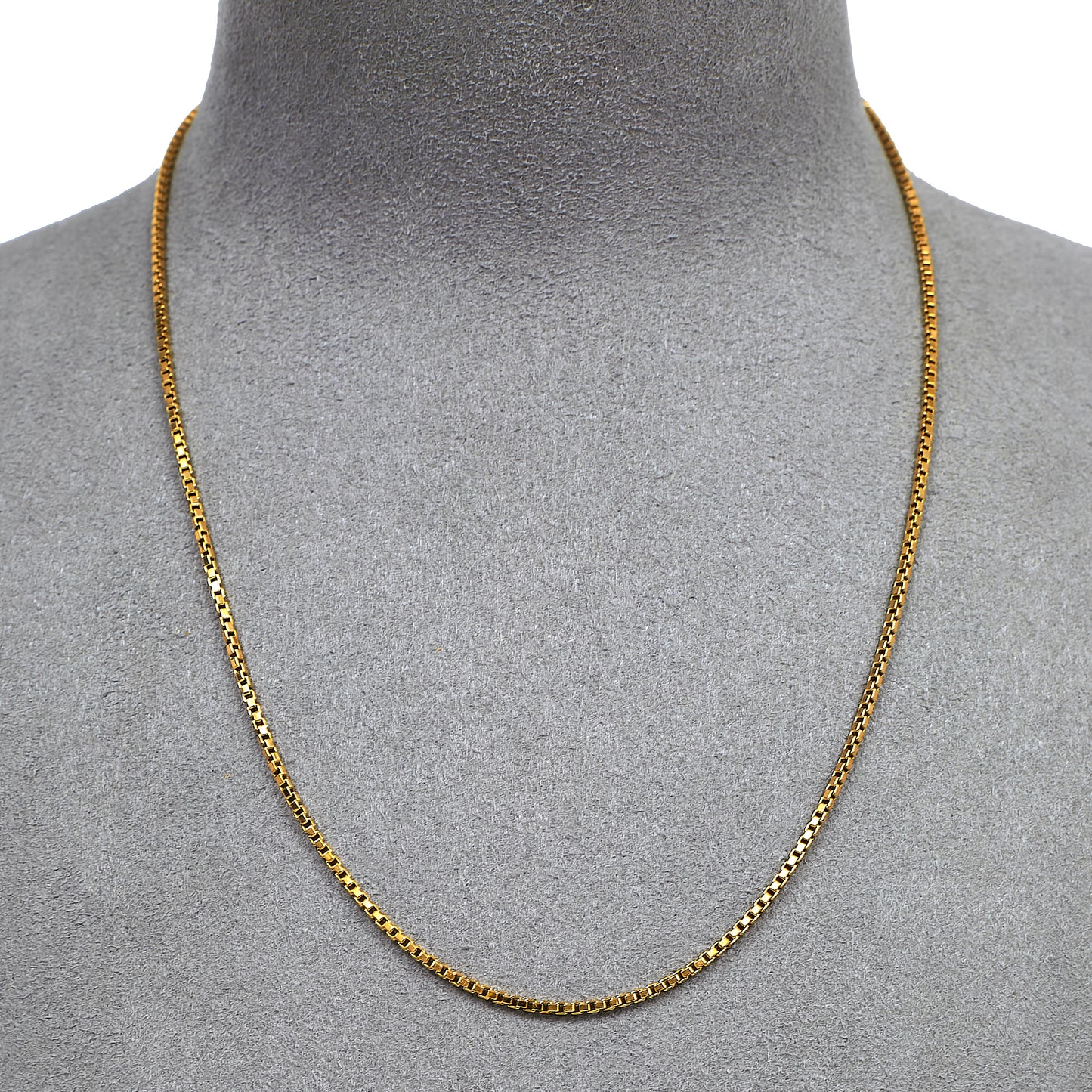 Pre-Owned 9ct Gold Box Link Necklace 16 Inch