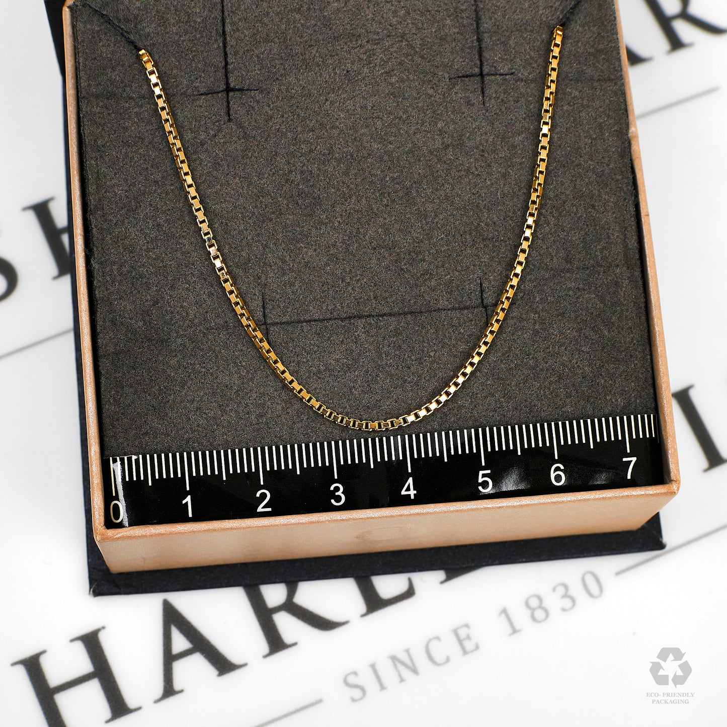 Pre-Owned 9ct Gold Box Link Necklace 16 Inch