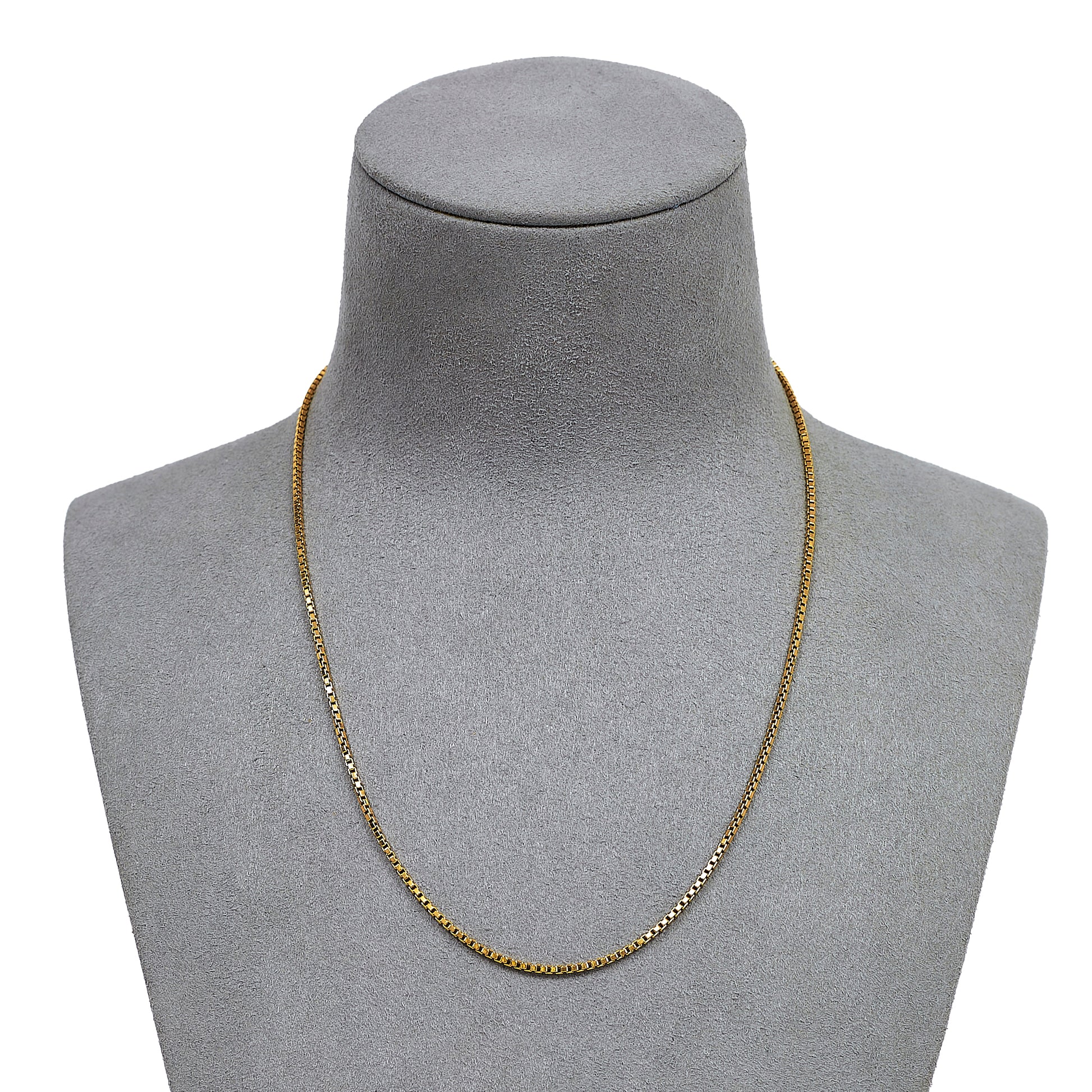 Pre-Owned 9ct Gold Box Link Necklace 16 Inch