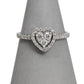Pre-Owned 9ct White Gold Diamond Heart Cluster Ring Size P