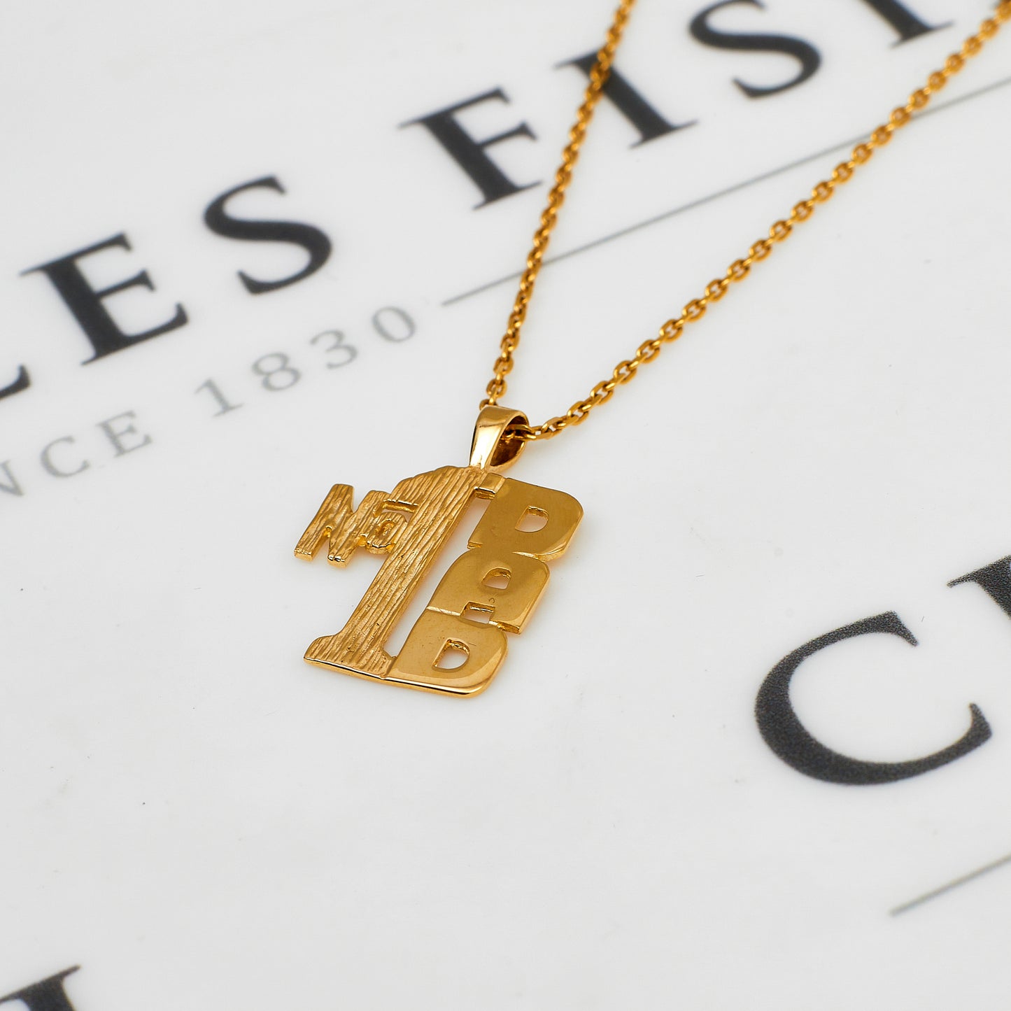 Pre-Owned 9ct Gold Multi Texture No 1 DAD Pendant
