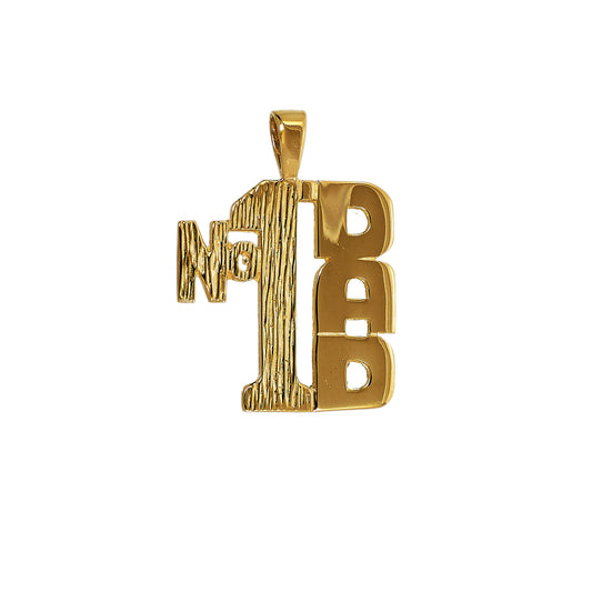 Pre-Owned 9ct Gold Multi Texture No 1 DAD Pendant
