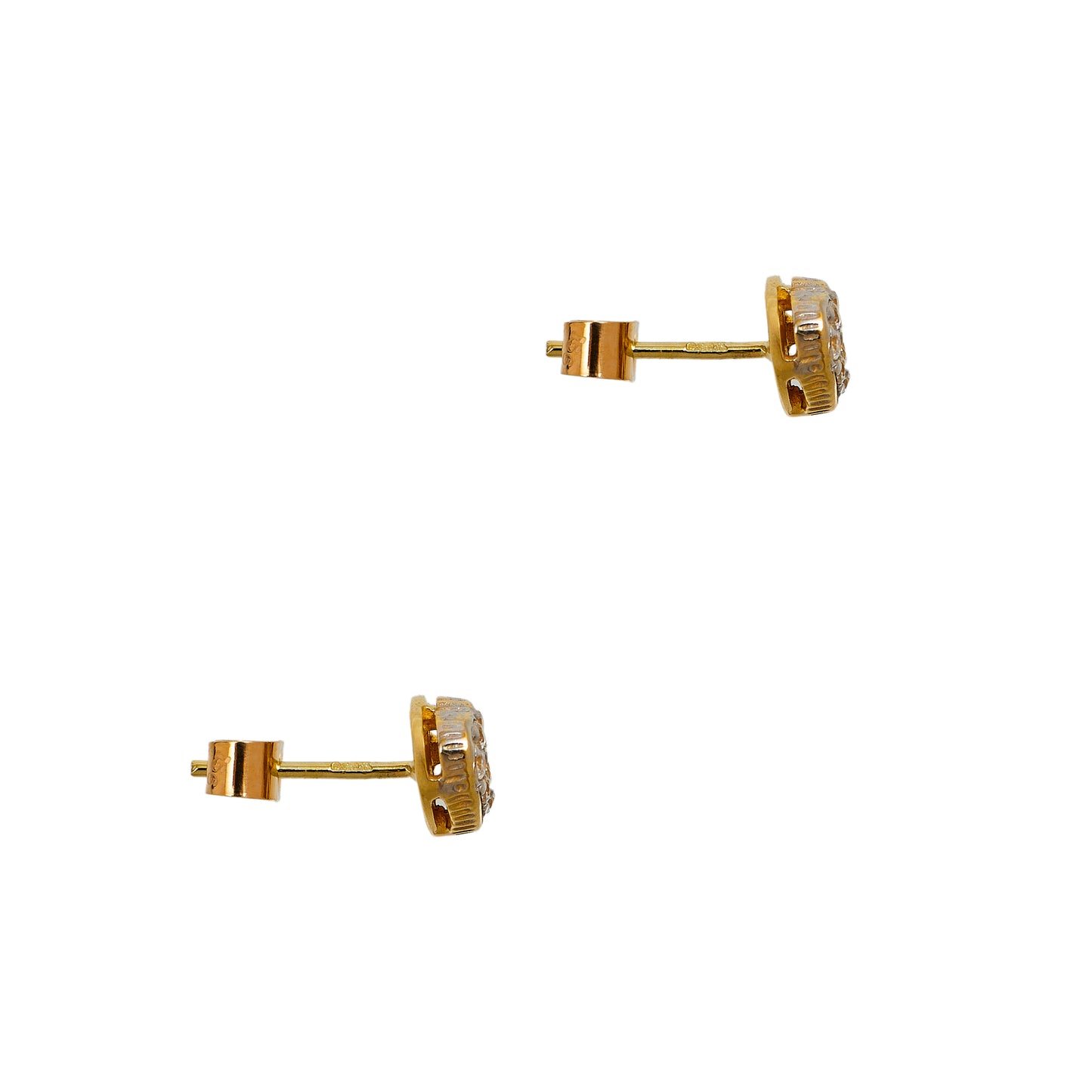Pre-Owned 9ct Gold CZ Set Heart Shape Stud Earrings