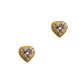 Pre-Owned 9ct Gold CZ Set Heart Shape Stud Earrings