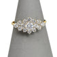 Pre-Owned 9ct Gold & CZ Ellipse Shape Dress Ring Size P