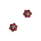 Pre-Owned 9ct Gold Ruby & Diamond Cluster Stud Earrings