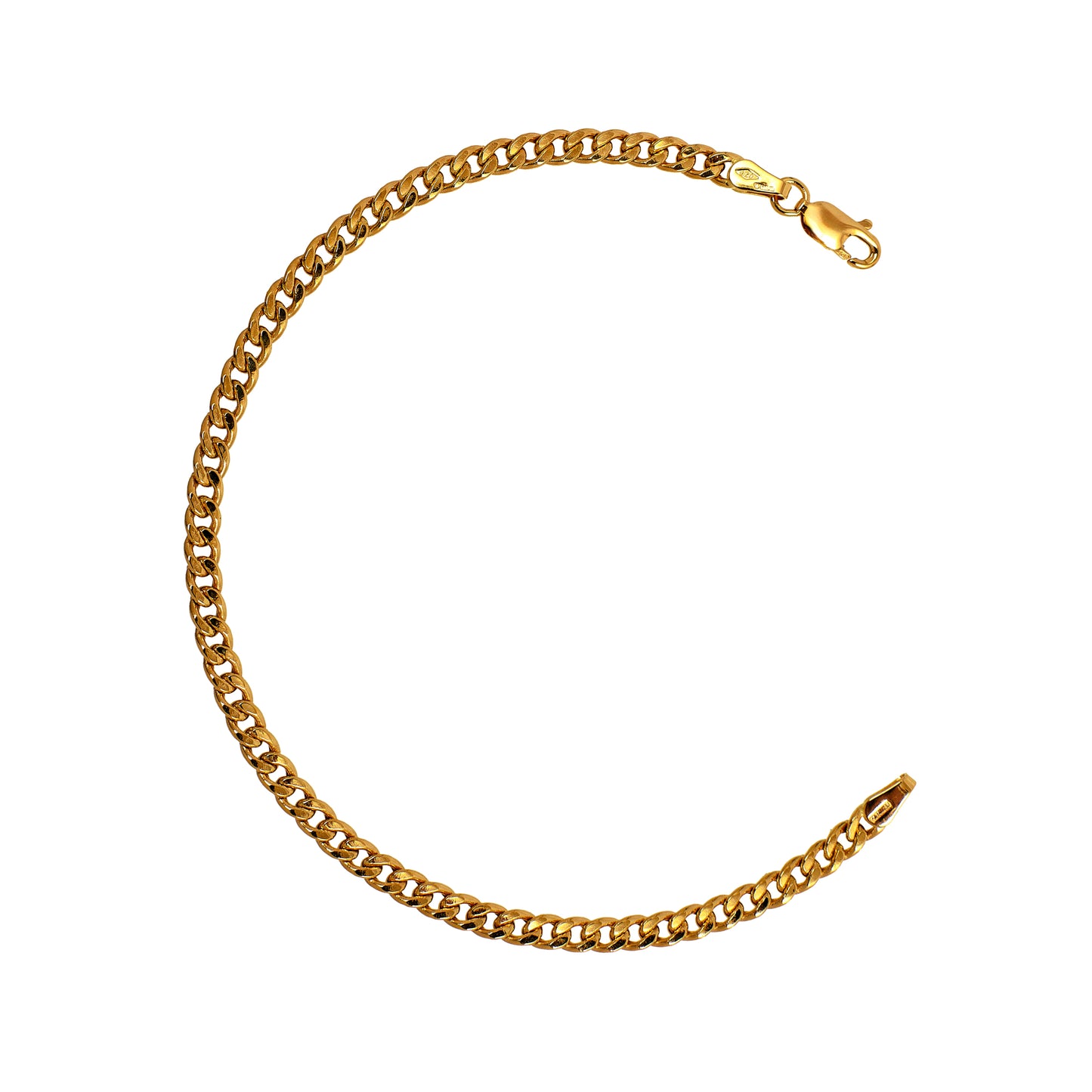 Pre-Owned 18ct Gold Curb Chain Bracelet 7.5 Inch