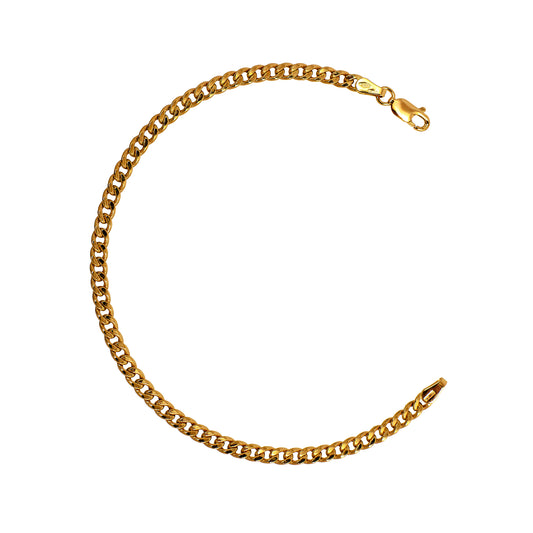 Pre-Owned 18ct Gold Curb Chain Bracelet 7.5 Inch