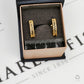Pre-Owned 14ct Gold Greek Key Drop Hinged Earrings