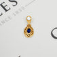 Pre-Owned 14ct Gold Oval Blue & White CZ Set Pendant
