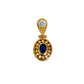 Pre-Owned 14ct Gold Oval Blue & White CZ Set Pendant