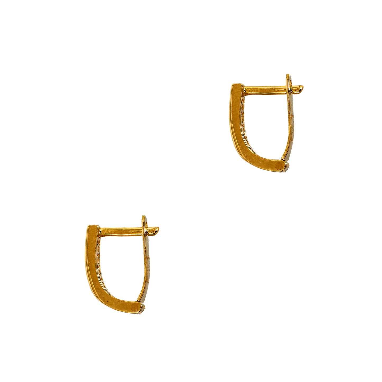 Pre-Owned 14ct Gold CZ Hinged Earrings