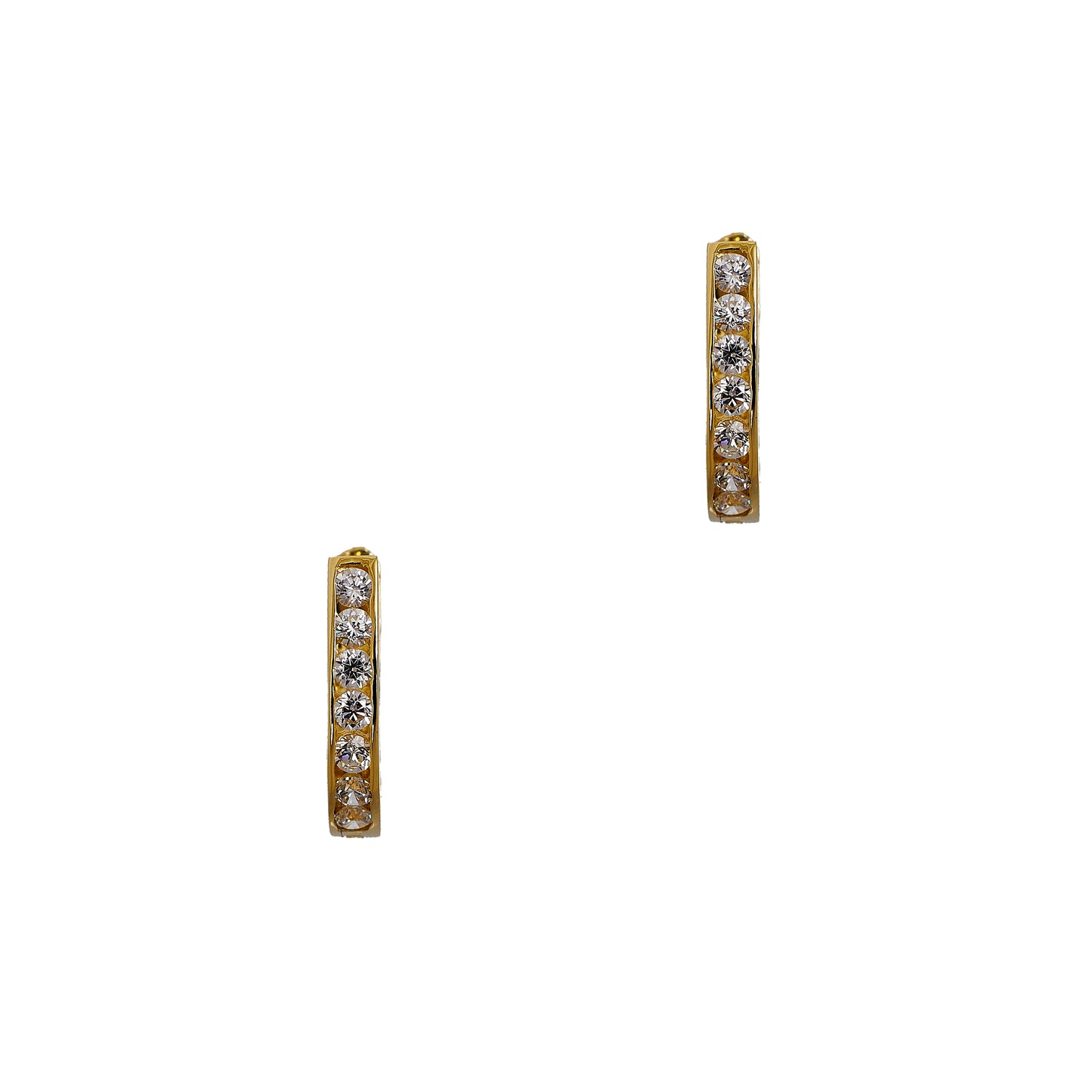 Pre-Owned 14ct Gold CZ Hinged Earrings