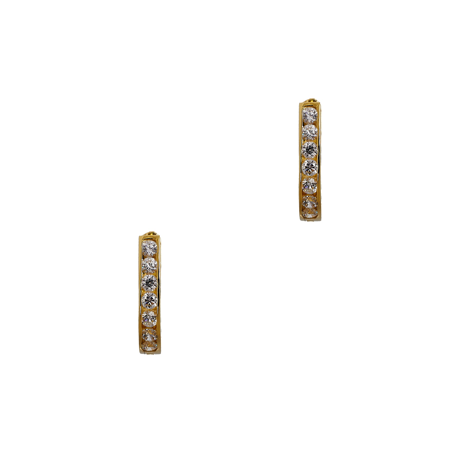 Pre-Owned 14ct Gold CZ Hinged Earrings