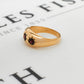Pre-Owned 9ct Gold 3 Garnet Gypsy Ring Size T