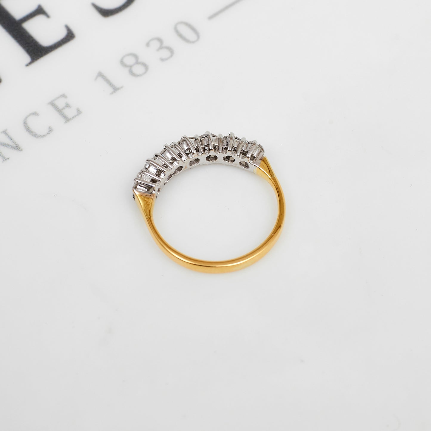 Pre-Owned 18ct Gold 7 Diamond Half Eternity Ring Size H