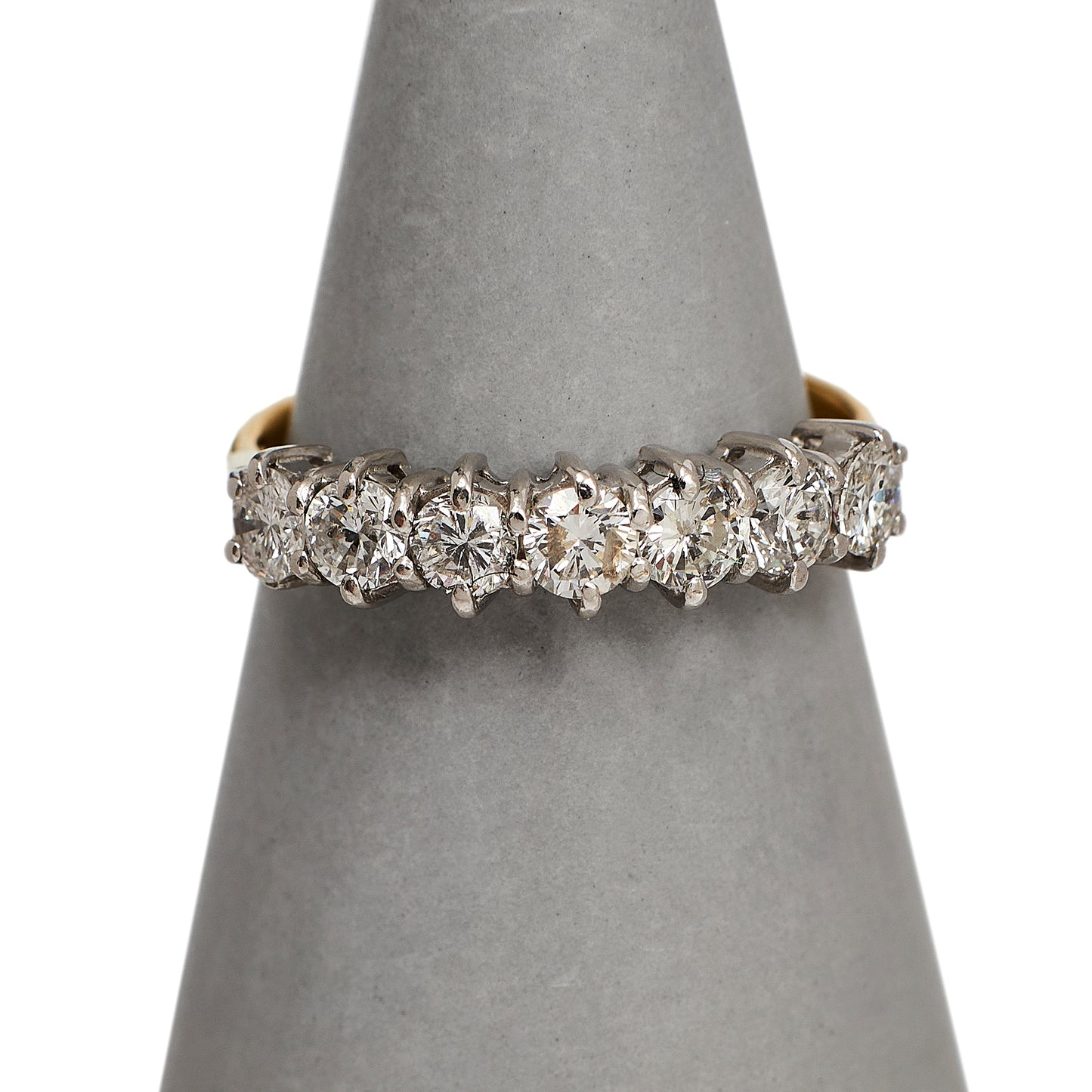 Pre-Owned 18ct Gold 7 Diamond Half Eternity Ring Size H