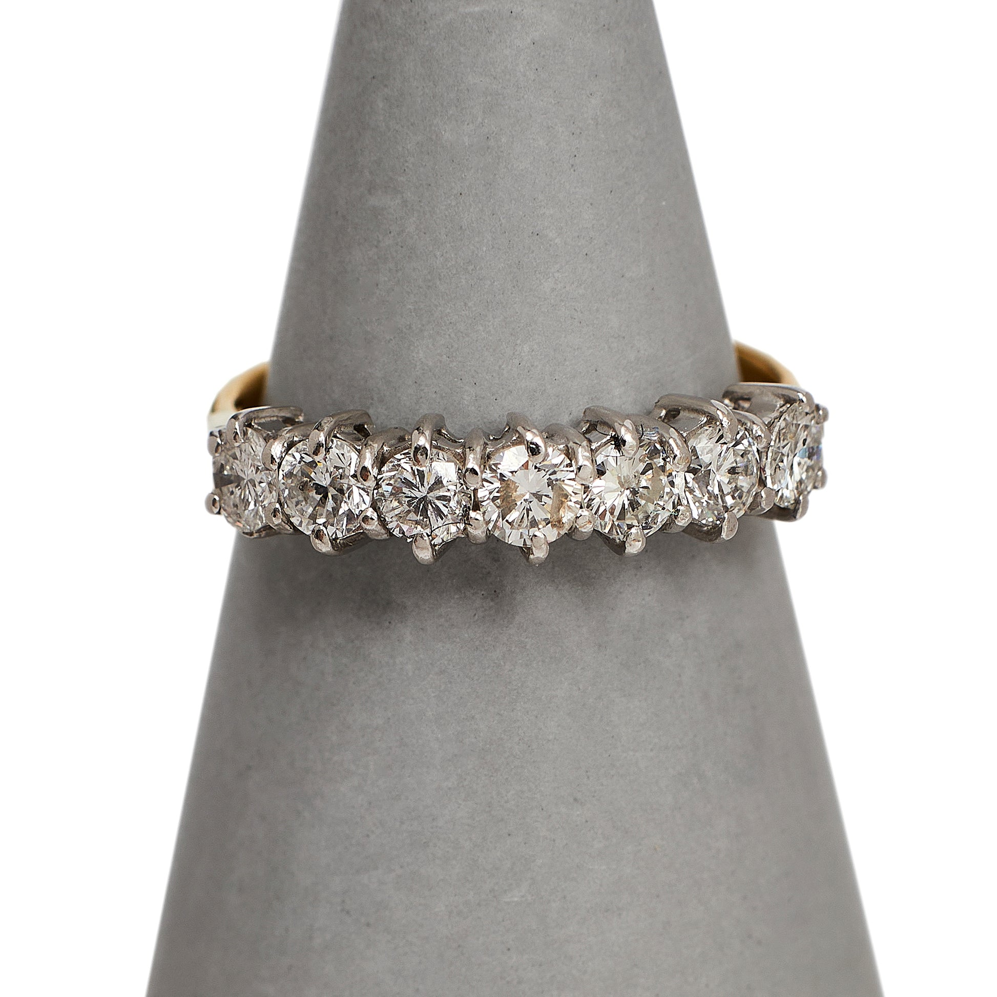 Pre-Owned 18ct Gold 7 Diamond Half Eternity Ring Size H