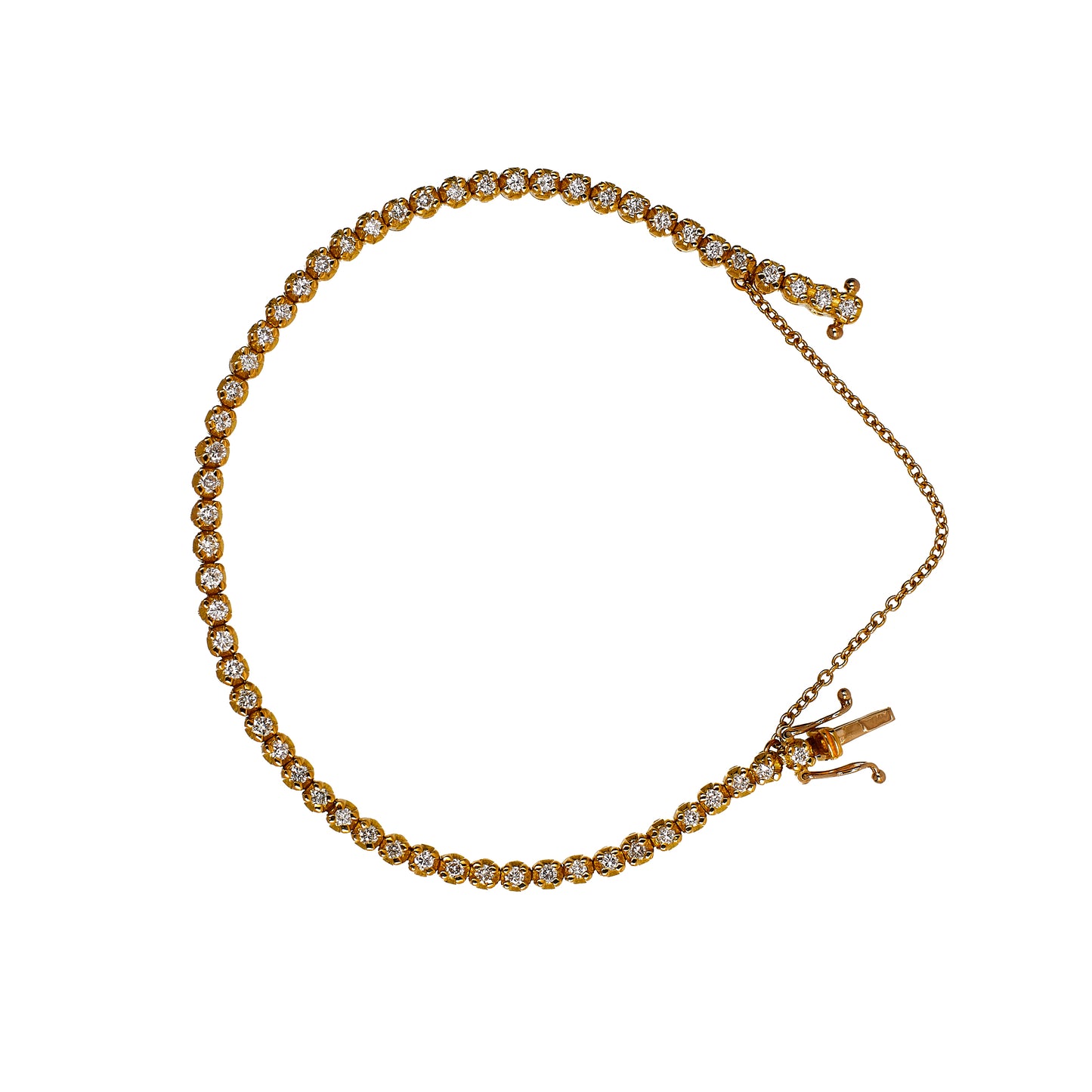 Pre-Owned 18ct Gold 1.76ct Diamond Bracelet & Safety Chain