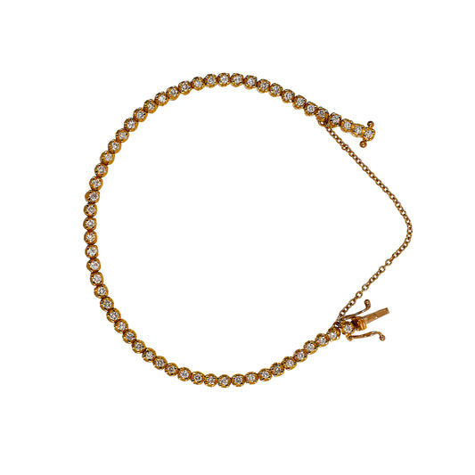 Pre-Owned 18ct Gold 1.76ct Diamond Bracelet & Safety Chain