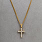 Pre-Owned 18ct Gold Diamond Set Cross Pendant Necklace
