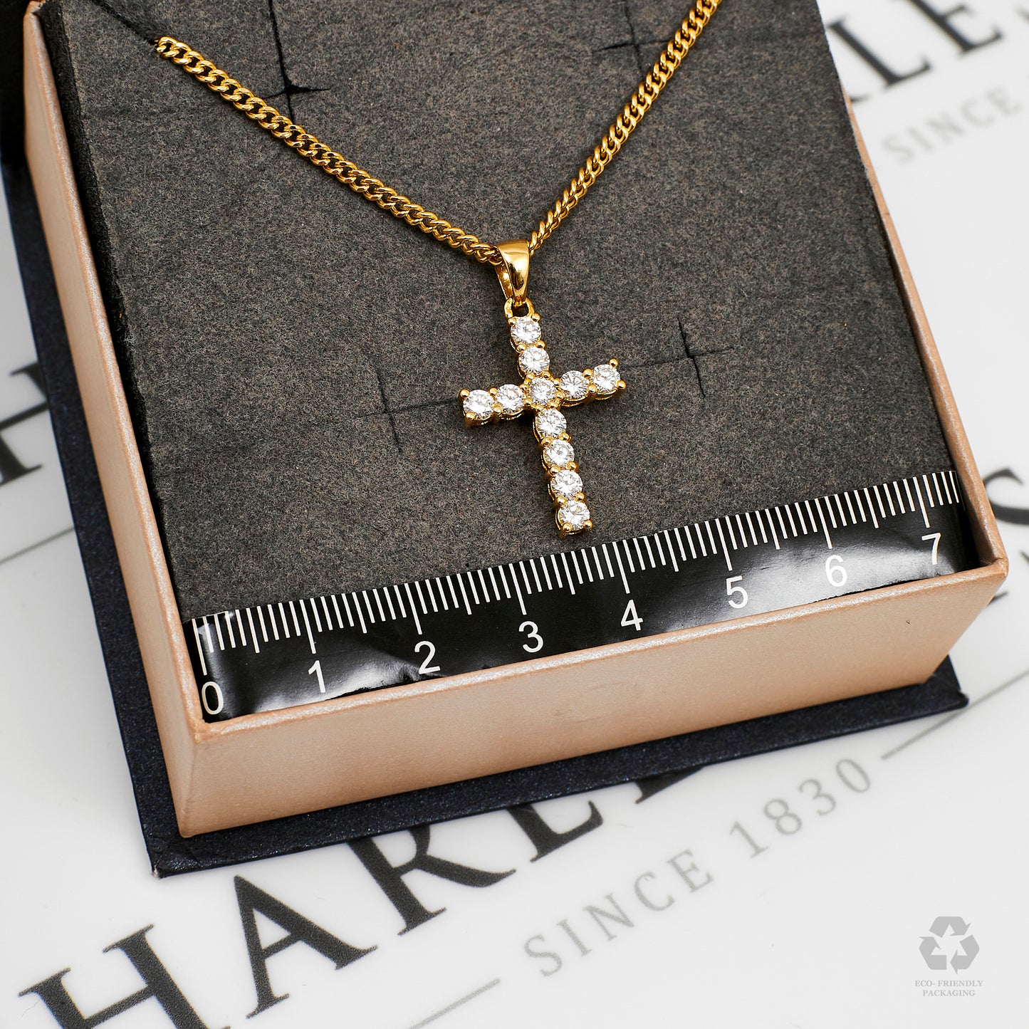 Pre-Owned 18ct Gold Diamond Set Cross Pendant Necklace