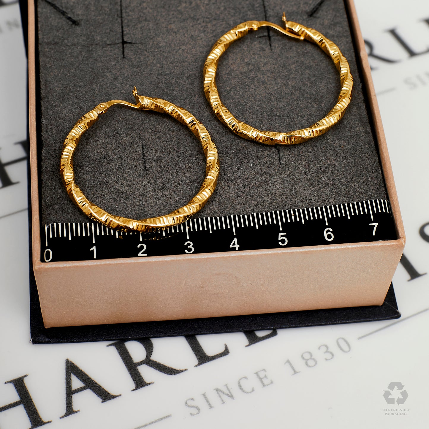 Pre-Owned 18ct Gold Twist Creole Hoop Earrings