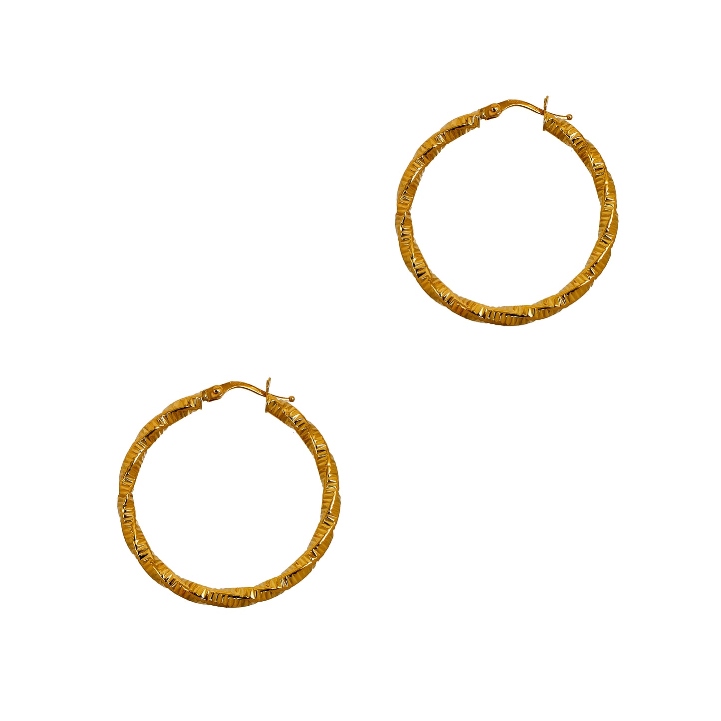 Pre-Owned 18ct Gold Twist Creole Hoop Earrings 