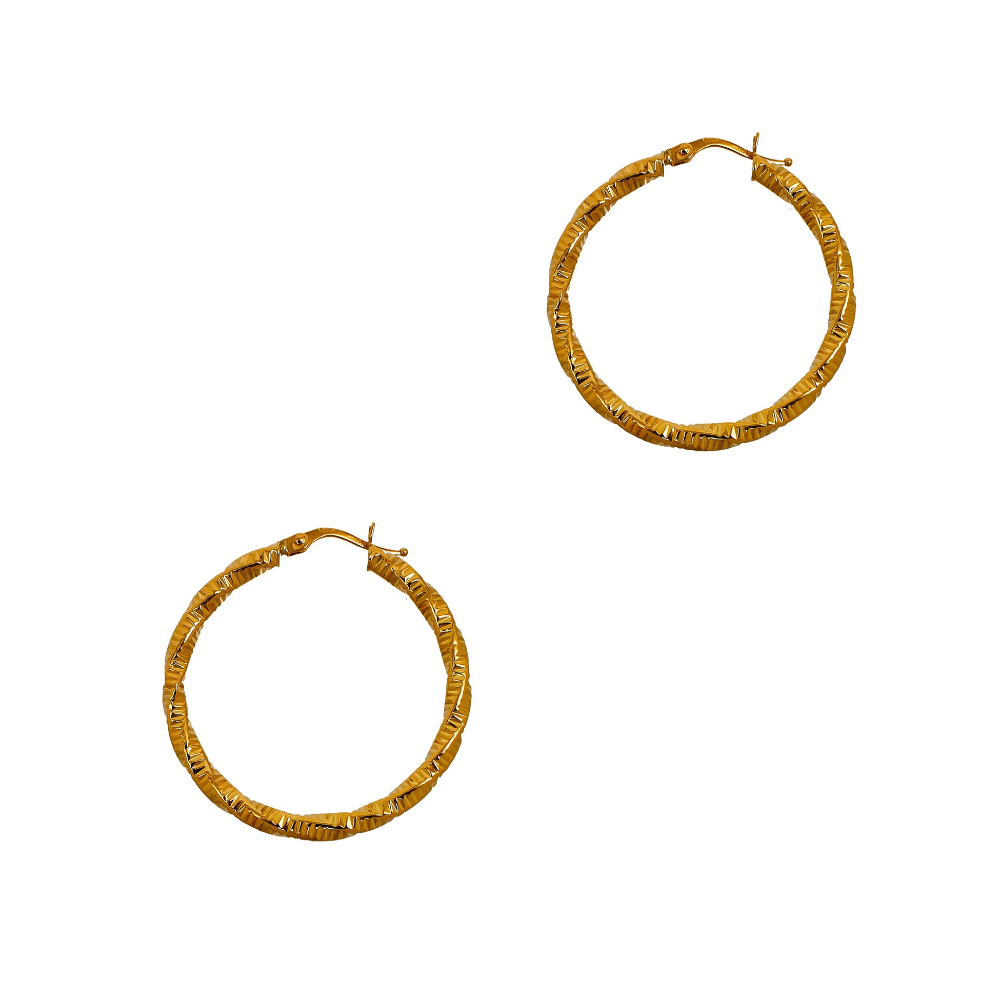 Pre-Owned 18ct Gold Twist Creole Hoop Earrings 
