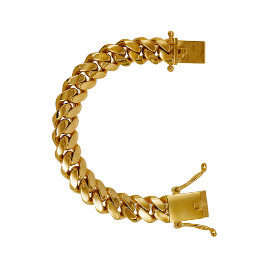 Pre-Owned 9ct Gold 16mm Curb Chain Bracelet 8 Inch
