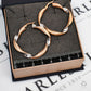 Pre-Owned 14ct Rose & White Gold Twist Creole Hoop Earrings