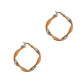 Pre-Owned 14ct Rose & White Gold Twist Creole Hoop Earrings 