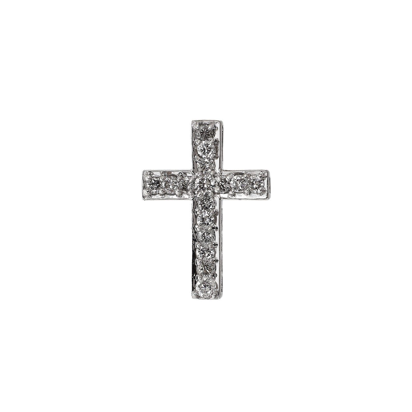 Pre-Owned 18ct White Gold & Diamond Cross Pendant Petite