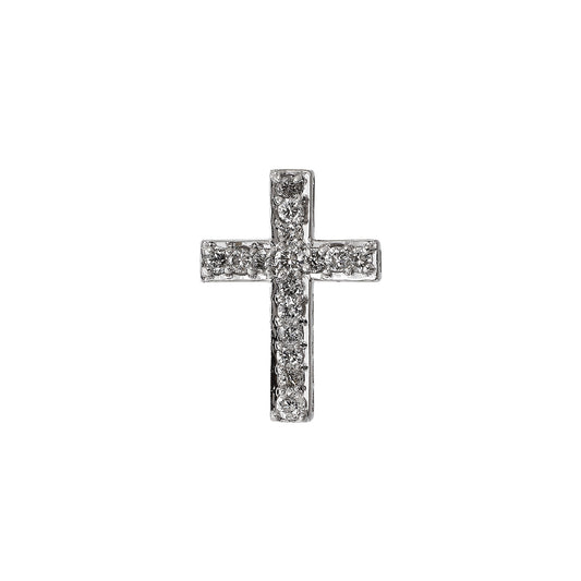 Pre-Owned 18ct White Gold & Diamond Cross Pendant Petite