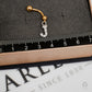 Pre-Owned 9ct Gold CZ J Initial Drop Belly Bar