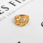 Pre-Owned 9ct Gold Barked Scalloped Bump Head Ring Size Q