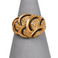 Pre-Owned 9ct Gold Barked Scalloped Bump Head Ring Size Q