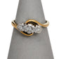 Pre-Owned 14ct Gold 3 Diamond Twist Ring Size P.5