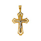 Pre-Owned 14ct Gold & CZ 2 Tone Crucifix Pendant