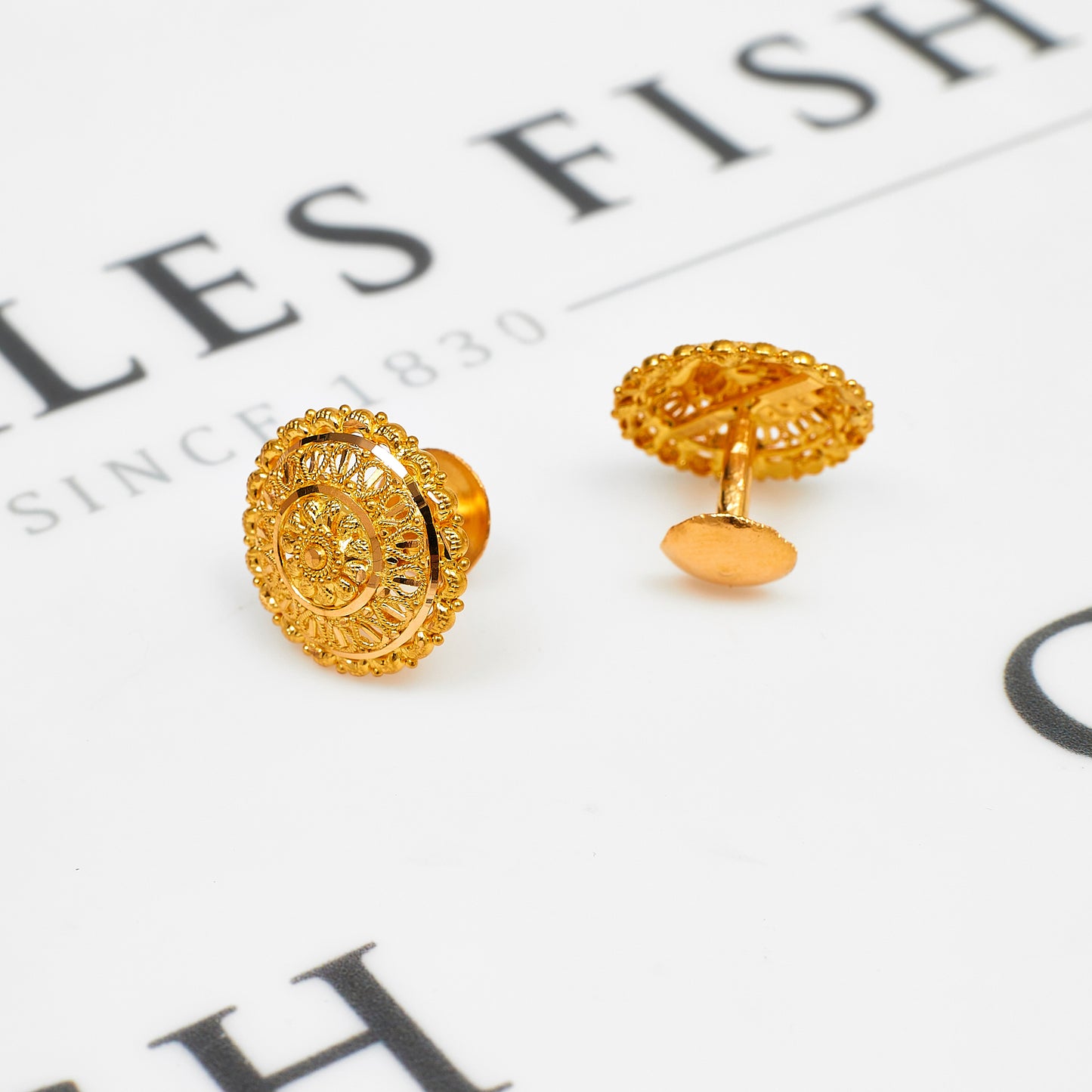 Pre-Owned 22ct Gold Flower Design Stud Earrings