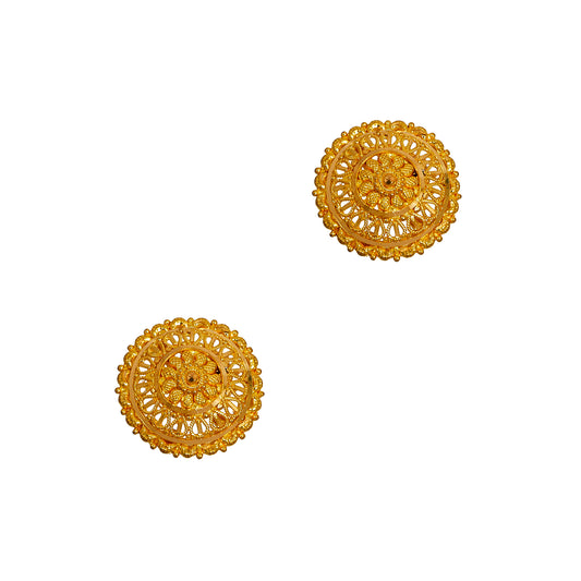 Pre-Owned 22ct Gold Flower Design Stud Earrings 