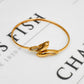 Pre-Owned 9ct Gold Crossover Dolphin Bangle